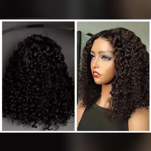 Natural Deep Wave Black Lace Front Wig - Women Hair ✨